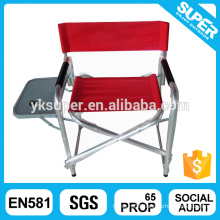 Adjustable beach director chair with table and cup holder